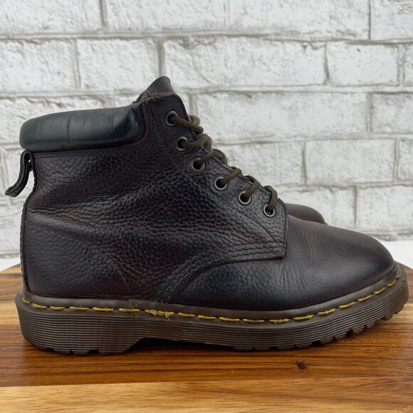 Vintage Dr. Martens England Mens 6 Brown Pebbled Leather Air Cushion Ankle Boots - Picture 4 of 13
